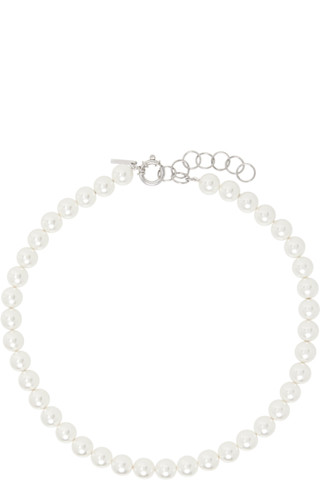 アクセサリー [ERNEST W. BAKER] SHELL PEARL NECKLACE Ernest W. Baker Agate Pearl Necklace - Black | Garmentory