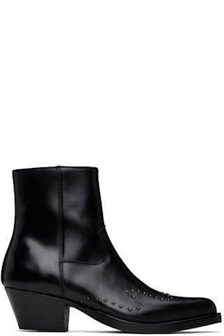 Ernest W. Baker: Black Studded Western Boots | SSENSE Ernest W. Baker: Black Studded Western Boots | SSENSE