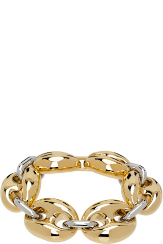 ブレスレット X Eight Bracelet - Rabanne - Aluminum - Gold Rabanne: Gold & Silver Eight Chunky Bicolored Bracelet | SSENSE
