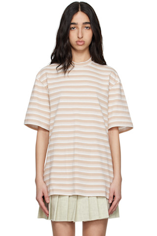 White & Beige Oversized T-shirt