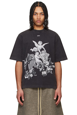 【関税無・国内発】 Off-White / Putti Tee / プッティティー Off-White: ブラック Vintage Putti Tシャツ | SSENSE 日本