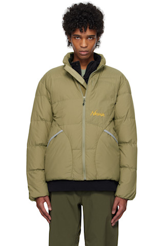 Khaki Mazeno Ridge Down Jacket by NANGA on Sale