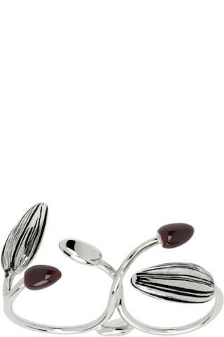 【関税込み】LEMAIRE シルバー Girasol ダブルリング LEMAIRE: Silver Girasol Double Ring | SSENSE 日本
