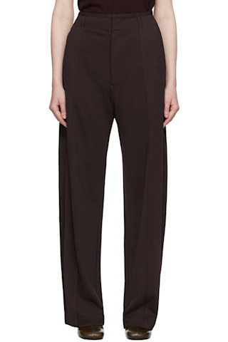 【関税込み】LEMAIRE ブラウン Maxi トラウザーズ LEMAIREのブラウン Relaxed Volume トラウザーズがセール中