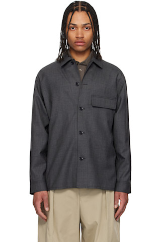 Gray Light Tailored Overshirt by LEMAIRE on Sale