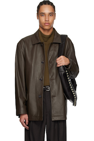 【関税込み】LEMAIRE ブラウン ソフト ナッパ レザージャケット Lemaire ブラウン ソフト ナッパ レザージャケット ブラック | Lyst