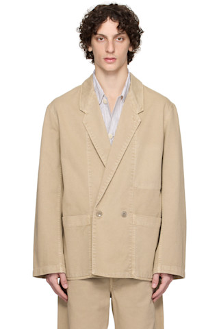 【大人気!】LEMAIRE☆ソフトテーラードジャケット LEMAIRE: ベージュ Workwear テーラードジャケット | SSENSE 日本