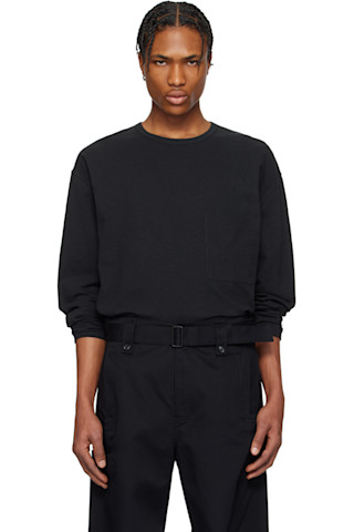 【関税込み】LEMAIRE ブラック ボクシー 長袖Tシャツ 251646M213011_1.jpg