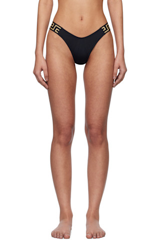 【関税込み】Versace Underwear ブルー グレカ ビキニボトム グレカ ボーダー ビキニ ボトム ブラック | VERSACE JP