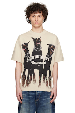 Beige 'Thoroughbred' T-shirt by Represent on Sale