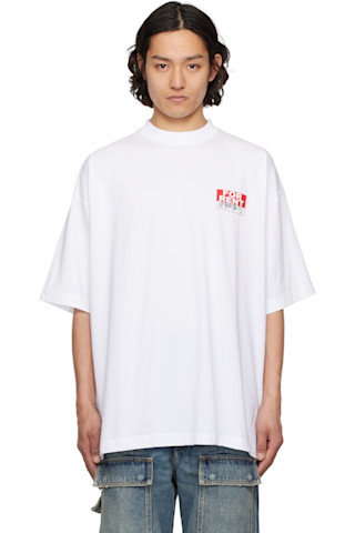 【関税込み】VETEMENTS ホワイト Single オーバーサイズ Tシャツ 251669M213021_1.jpg