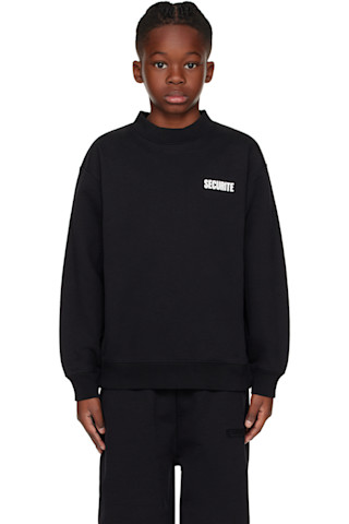 VETEMENTS 키즈 블랙 세큐리티 스웨트셔츠