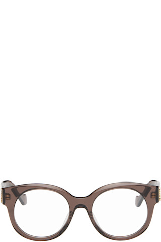【大人気】LOEWE ブラウン アナグラム メガネ LOEWE: ブラウン アナグラム メガネ | SSENSE 日本