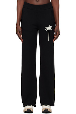 【関税込み】Palm Angels ブラック Palms ニット ラウンジパンツ Palm Angelsのブラック Palms ニット ラウンジパンツがセール中
