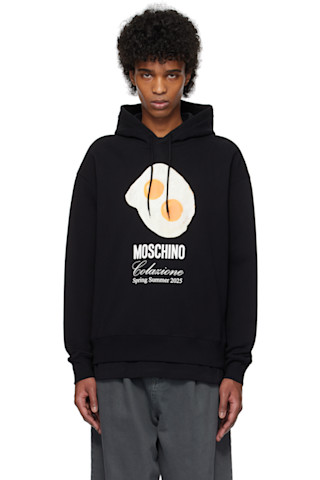 【関税込み】Moschino ブラック Eggs Print フーディ 251720M202004_1.jpg