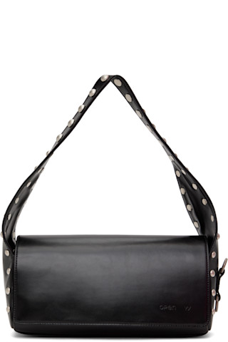 Black Stud Duffle Bag by OPEN YY on Sale