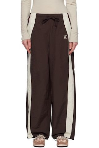 ★Open Yy★CLASSIC LOUNGE PANTS★大人気★ Brown & Beige YY Color Block Lounge Pants by OPEN YY on Sale
