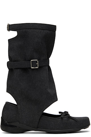 [OPEN YY] / ☆ 24SS BALLET FLAT CUT-OUT BOOTS / BROWN OPEN YY