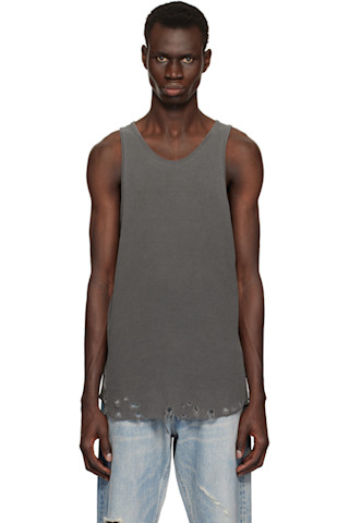 【関税込み】John Elliott グレー Folsom サーマルTシャツ John Elliottのグレー Folsom サーマルタンクトップがセール中