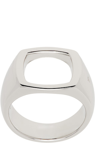 Tom Wood: Silver Cushion Open Ring | SSENSE Tom Wood: Silver Cushion Open Ring | SSENSE