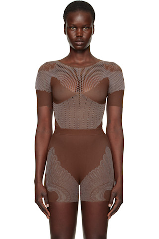 【関税込み】Poster Girl ブラウン Vivian ボディスーツ Brown Vivian Bodysuit by Poster Girl on Sale