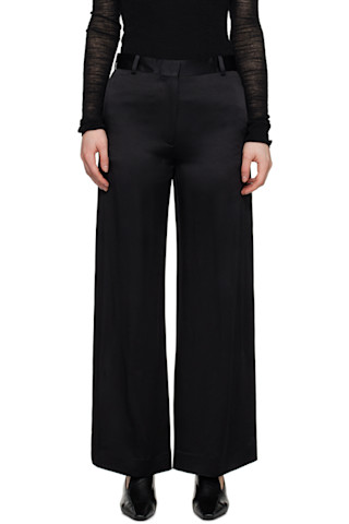 Black Cuff-Slit Trousers by TOTEME on Sale