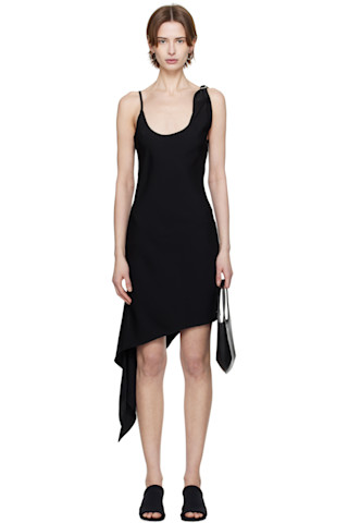 【関税込み】Courreges ブラック スカーフ ミディアムワンピース Courrègesのブラック スカーフ ミディアムワンピースがセール中