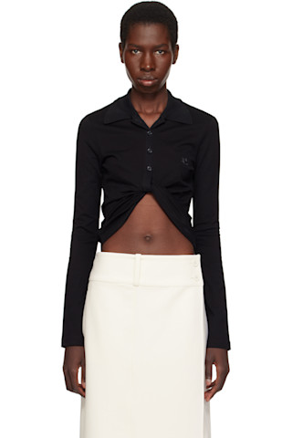 COURREGES>>>ツイストコットンピケクロップドポロ 251783F108011_1.jpg