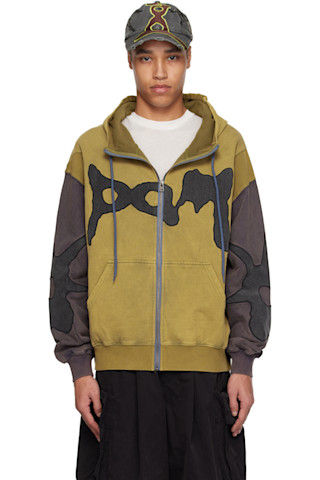 Yellow Gray Multi Lunacy Zip Thru Hoodie by Perks and Mini on Sale