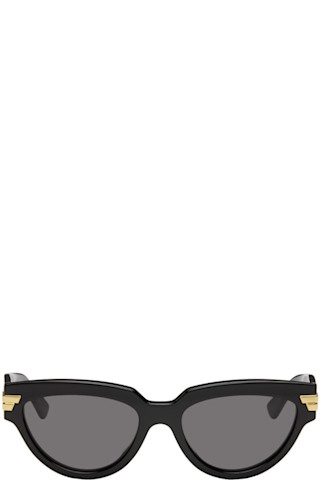 BOTTEGA VENETA ブラック キャットアイサングラス ブラック/ブラック/グレーボンベ キャットアイ サングラス