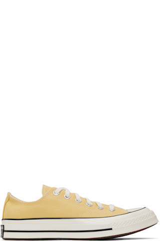 Yellow Chuck 70 Low Top Sneakers by Converse on Sale