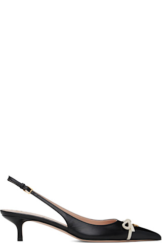 Valentino Garavani: Black Sling Back Bepointy Heels SSENSE