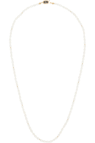 ネックレス・ペンダント VALENTINO IVORY PEARLS COEUR  NECKLACE Valentino Garavani Ivory Pearls Coeur Royal Necklace
