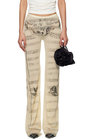 Pantalon Jean Paul Gaultier 'menotté' - Couleur Beige - Taille 42 (US 6) - En Rayonne - Neuf Sans étiquettes - Fabriqué En Italie