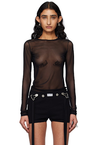 Black 'The Jean Paul Gaultier Flocked' T-Shirt by Jean Paul