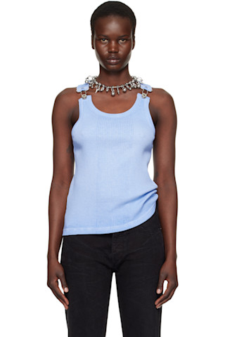 Blue 'The Straps' Tank Top by Jean Paul Gaultier on Sale