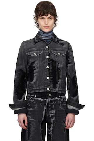 【関税込み】Jean Paul Gaultier ブラック The Flocked ジーンズ 251808M177000_1.jpg