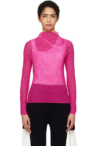 ISSEY MIYAKE イッセイミヤケ　シフォン　DAY PINK 251809F099004_1.jpg
