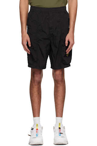 Stone Island: ブラック Nylon Metal ECONYL ショートパンツ Stone Island: ブラック Nylon Metal ECONYL ショートパンツ