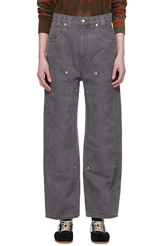 【関税込み】Eckhaus Latta グレー Double Knee バギージーンズ Eckhaus Lattaのグレー Double Knee バギージーンズがセール中