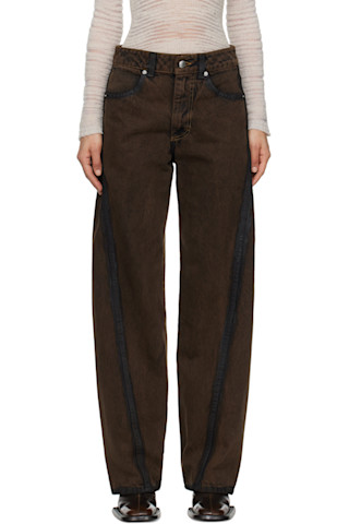 【関税込み】Eckhaus Latta ブラウン Bend ジーンズ Eckhaus Lattaのブラウン Bend ジーンズがセール中