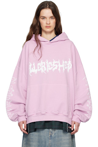Pink Faithless Oversized Hoodie by 032c on Sale