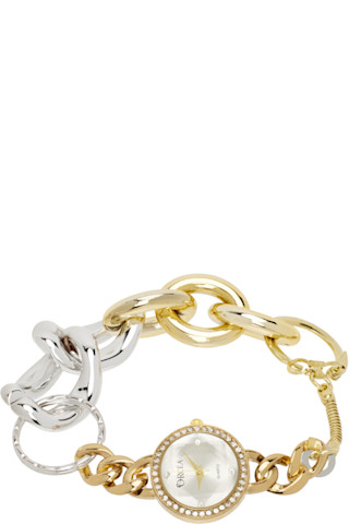 【関税込み】Bless シルバー&ゴールド Regular Bracelet 腕時計 Silver & Gold Regular Bracelet Watch by Bless on Sale