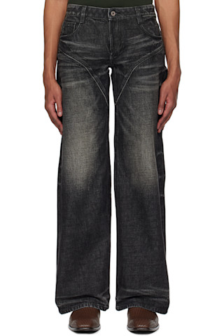 Fax Copy Express: Black Dirty Wash Straight Jeans | SSENSE Fax Copy Express: Black Dirty Wash Straight Jeans | SSENSE
