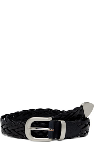 Noah: Black Braided Leather Belt | SSENSE