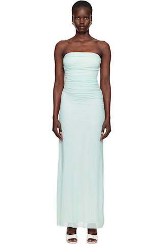bec and bridge blue strapless dress Shona Joy - Campbell Strapless Bubble Maxi Dress - Cornflower Blue main image 1
