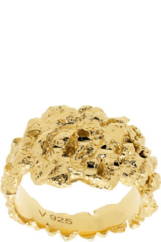 アクセサリー VENEDA CARTER RING SSENSE Exclusive Gold VC012 Ring by Veneda Carter on Sale
