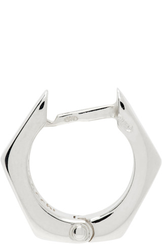 【関税込み】Emanuele Bicocchi シルバー Bolt シングルピアス Emanuele Bicocchi: シルバー Bolt シングルピアス | SSENSE 日本