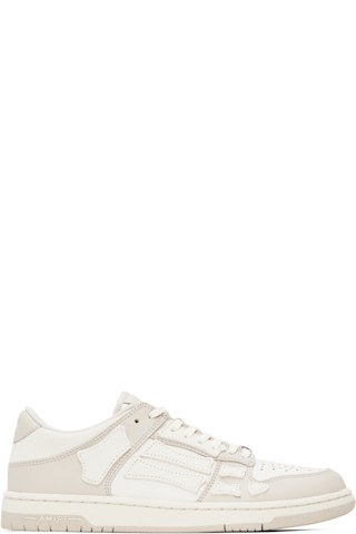 White & Beige Skel-Top Low Sneakers by AMIRI on Sale