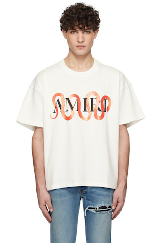 AMIRI★アミリ スネーク クルーネック ティー AMIRIのホワイト Snake Tシャツがセール中